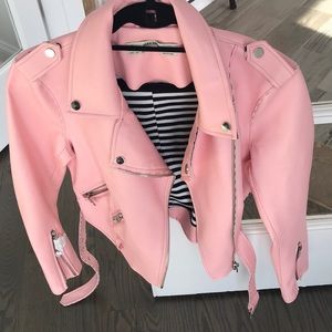 Pink motorcycle jacket from Zara never worn!